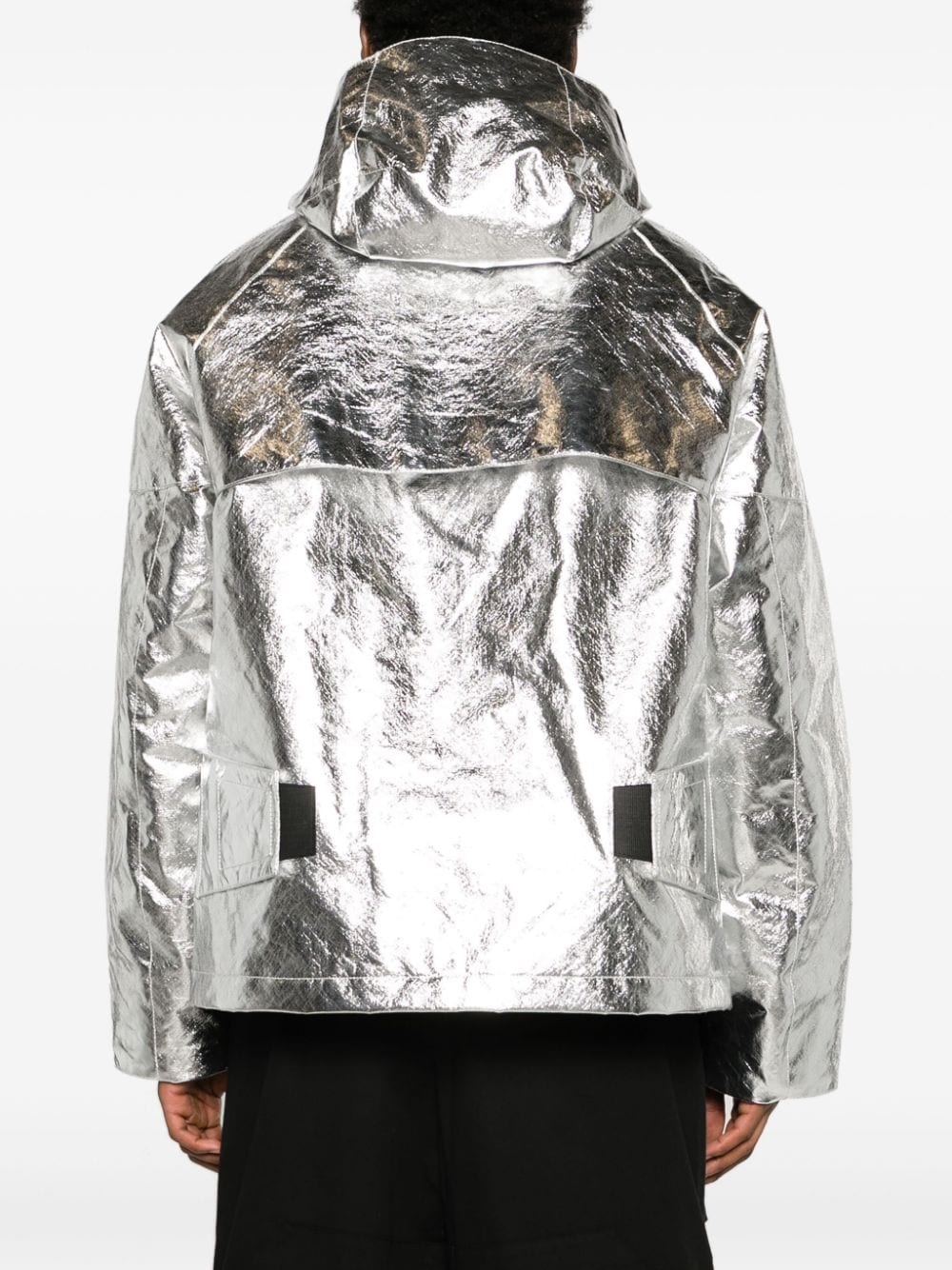 logo-plaque reflective hooded jacket - 4