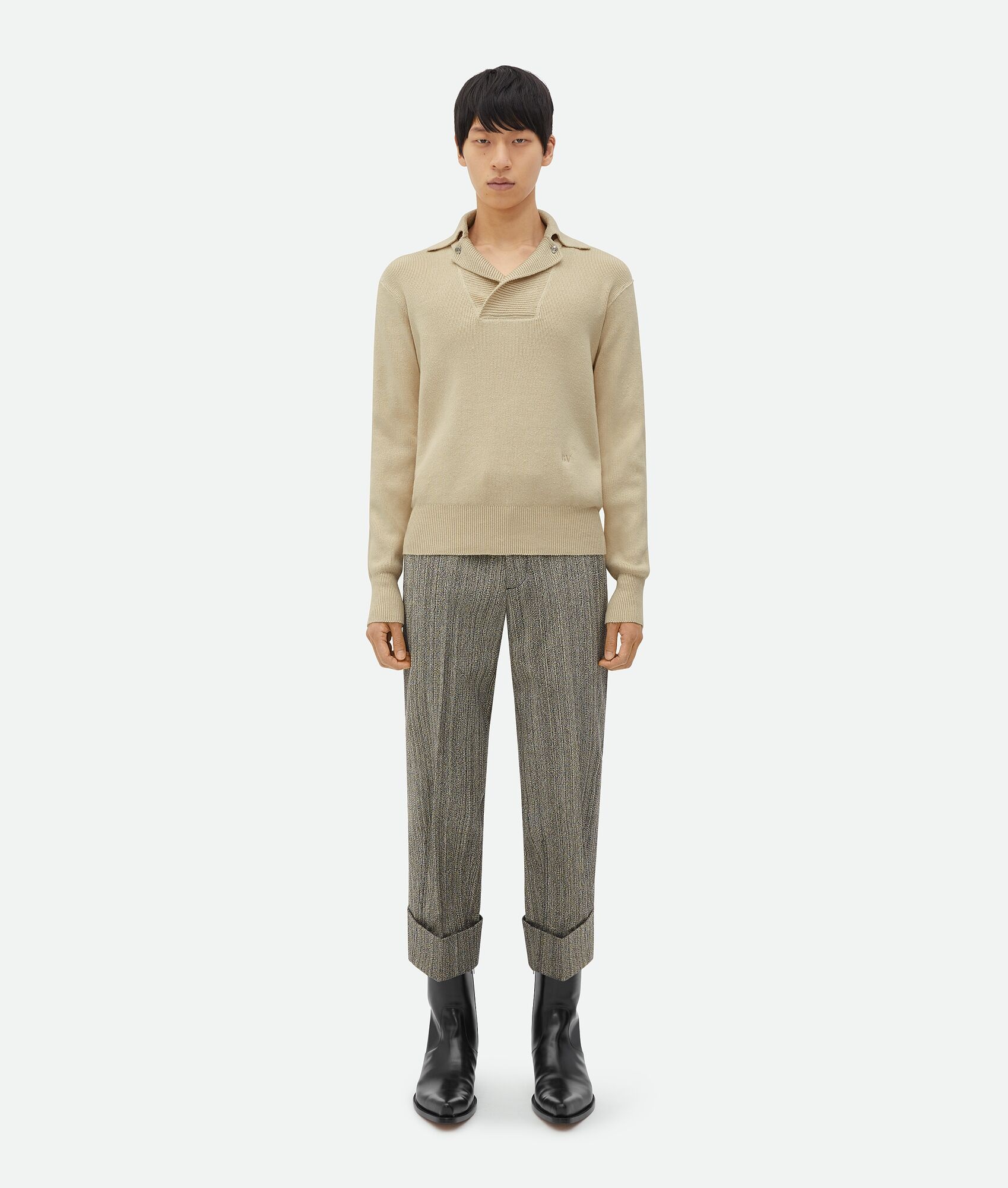 Linen "Bv" Embroidery Jumper - 1