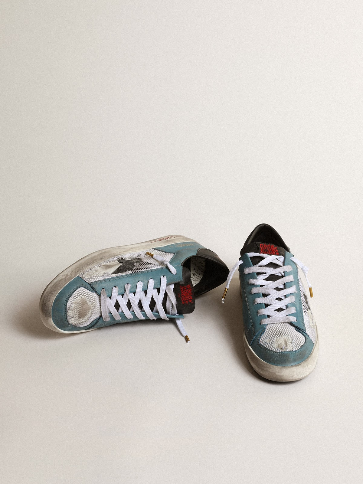 Men's Stardan in distressed mesh and petrol-colored upper - 2