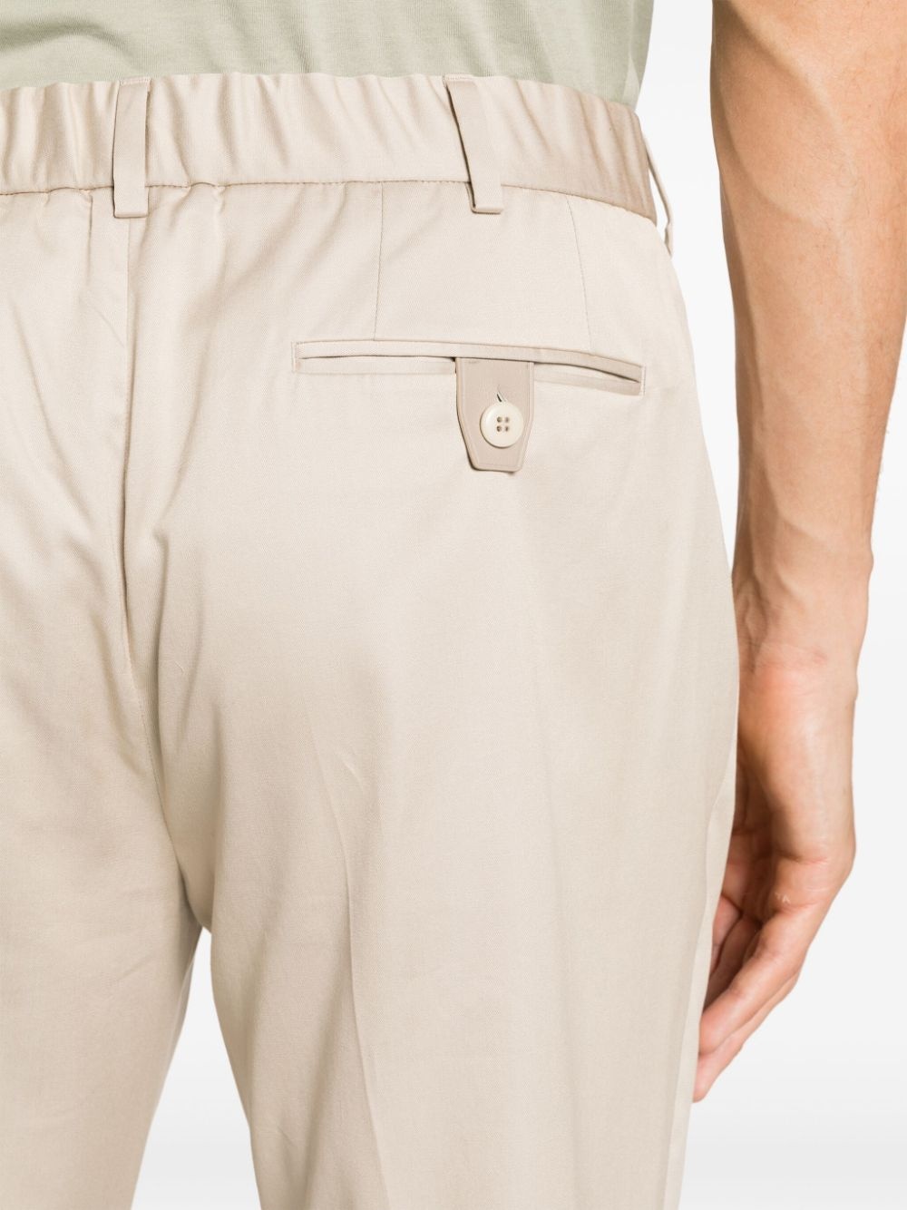 slim-fit cotton tailored trousers - 5