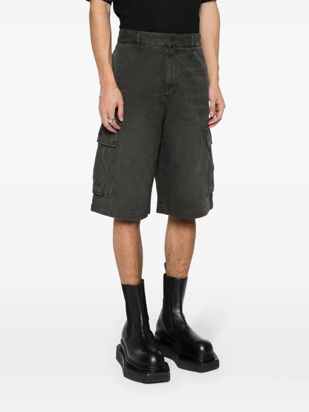 logo-embroidered cargo shorts - 3