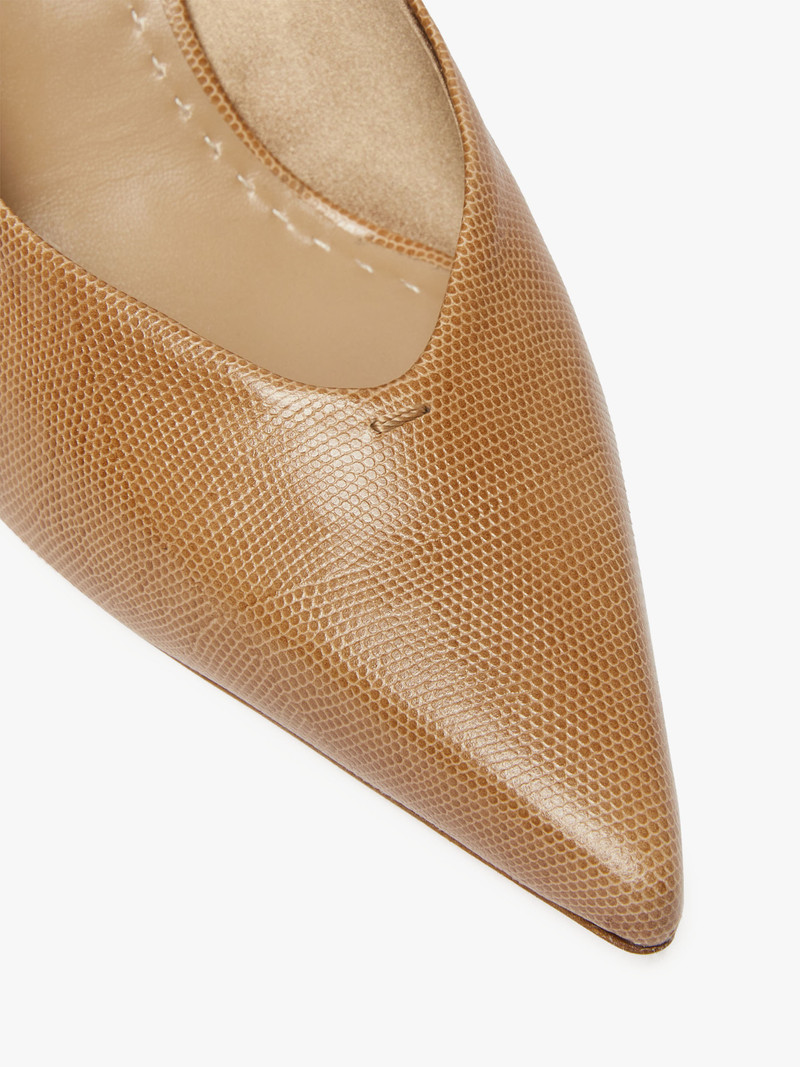 MMLIZARD Lizard-print leather court shoes 3