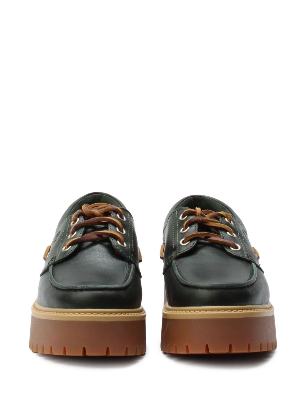Stone Street "Dark Green Full Grain" boat shoes - 4