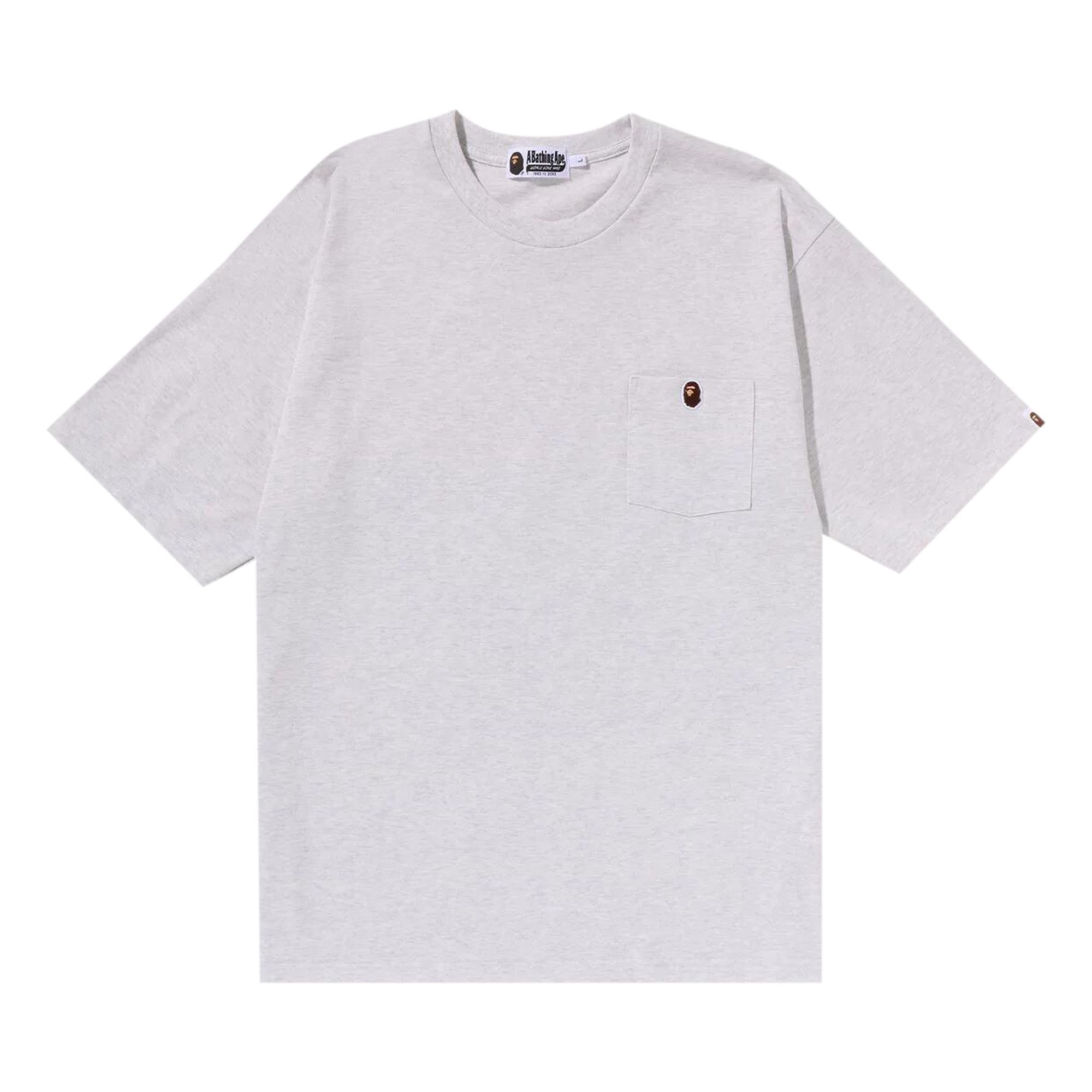 BAPE Ape Head One Point Relaxed Fit Pocket Tee 'Grey' - 1