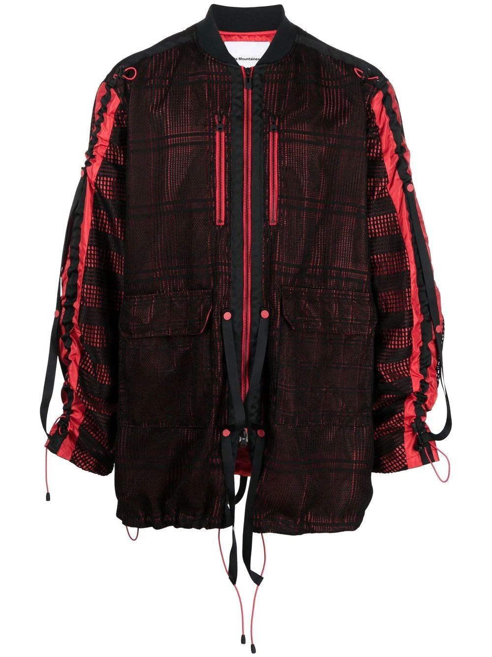 mesh panelled zip-up jacket - 1