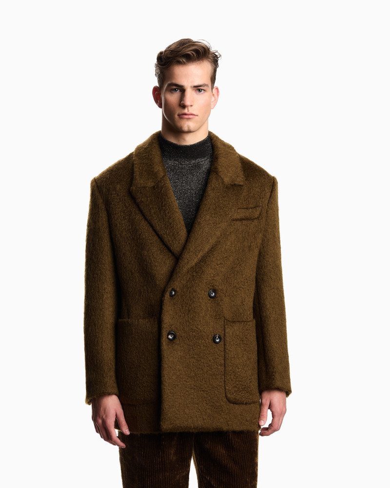 EMPORIO ARMANI DOUBLE-BREASTED PEA COAT IN A WOOL-BLEND MOHAIR outlook