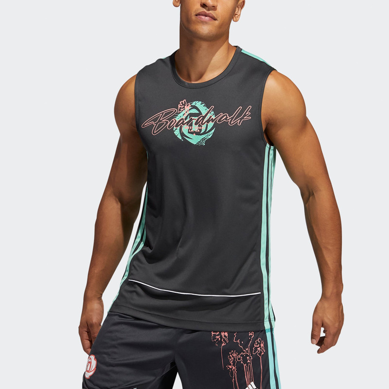adidas adidas Bw Rose Tank Printing Basketball Sports Vest Black GP9771 outlook