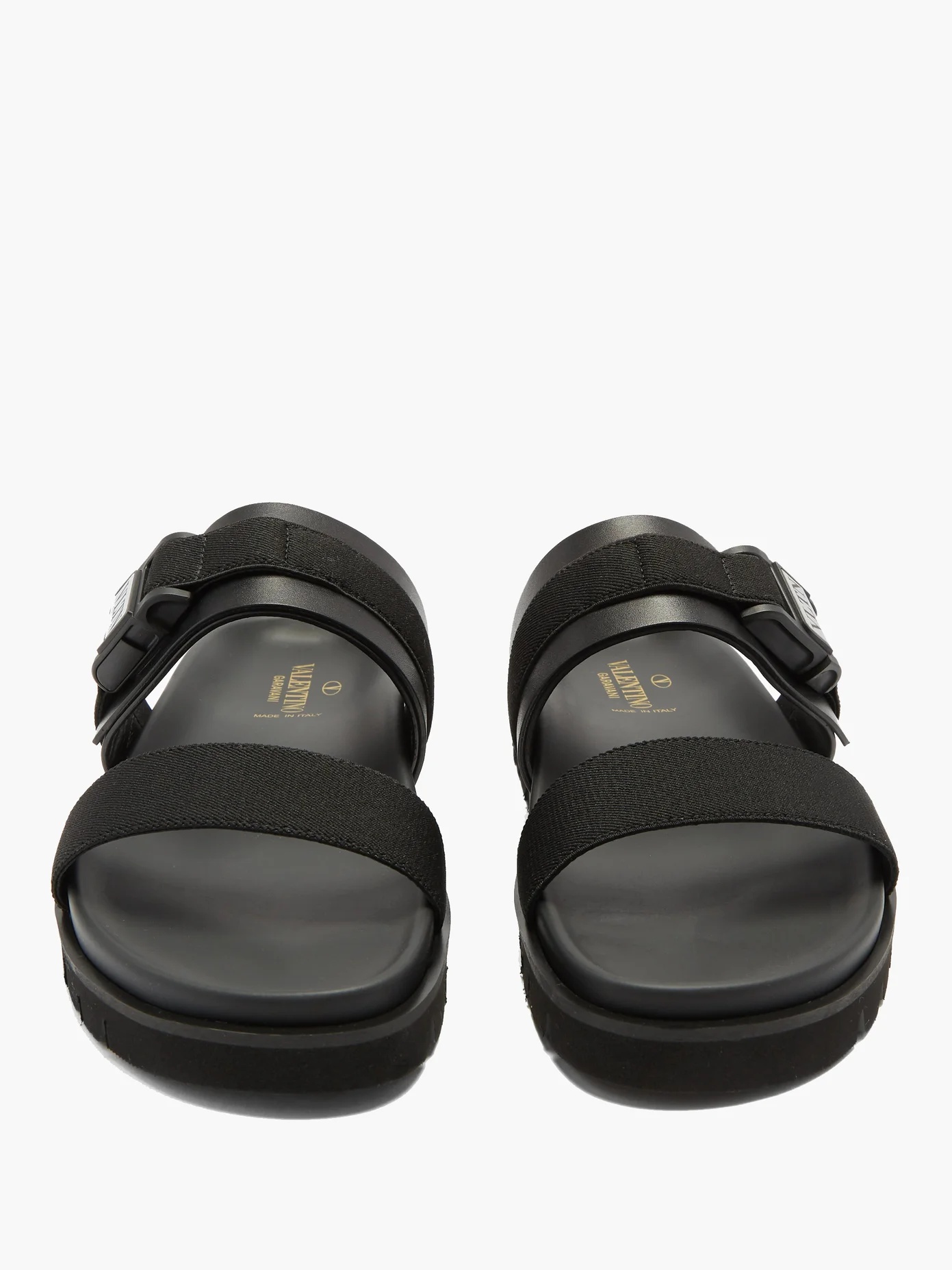 Logo-buckle leather sandals - 5