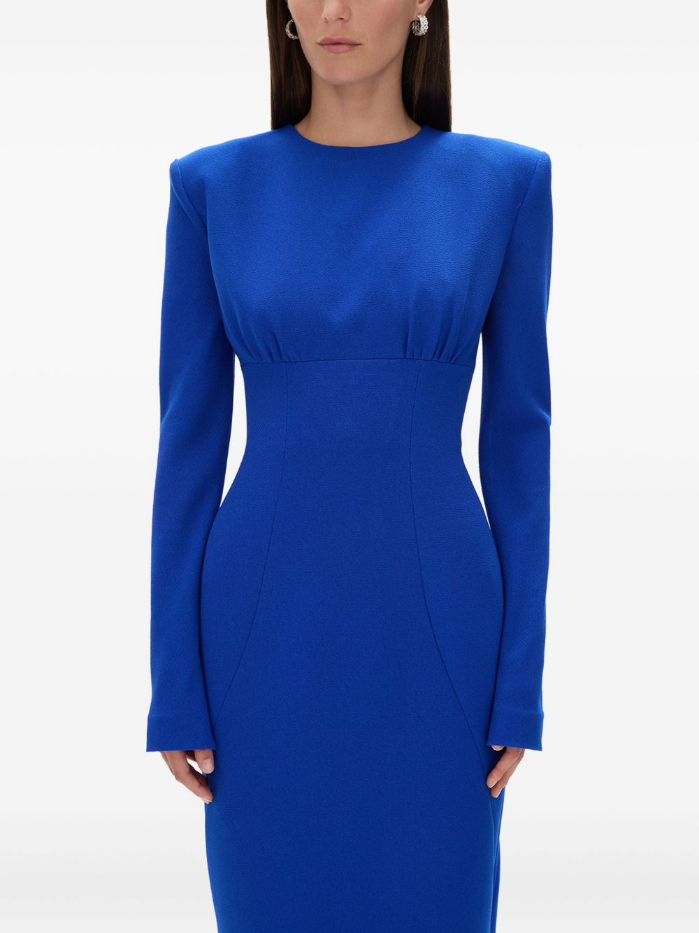 Dover padded-shoulder long dress - 5