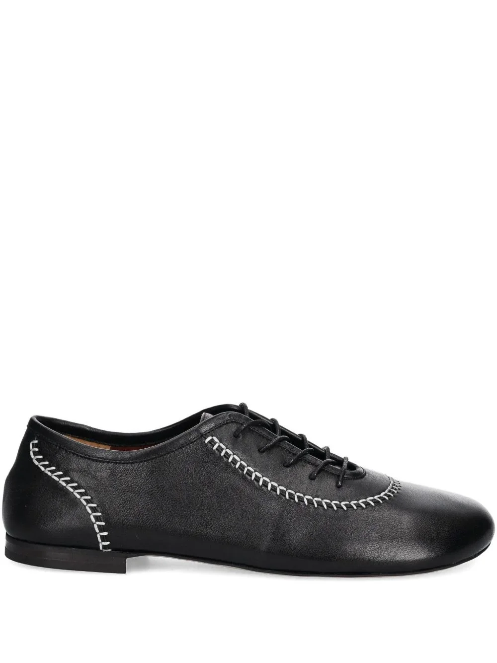lace-up contrast-stitch shoes - 1
