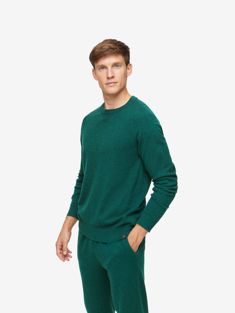 Men's Sweater Finley Cashmere Dark Green Heather - 2