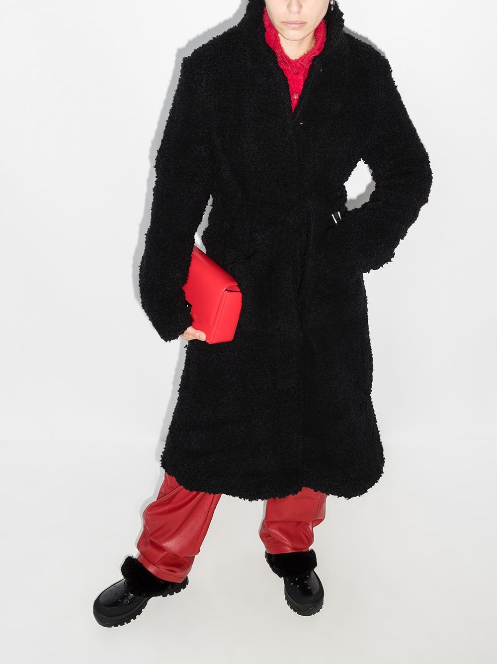 polar fleece long coat - 5