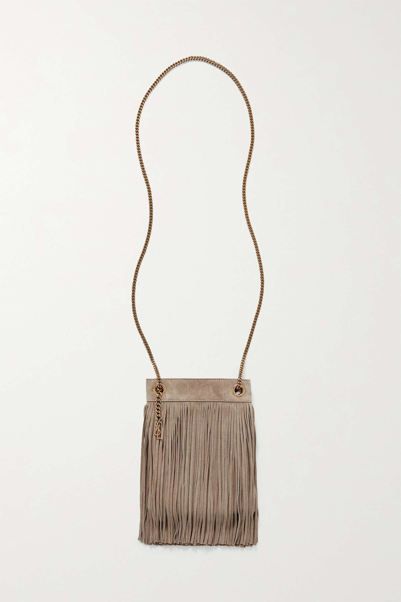 Grace fringed suede shoulder bag - 1