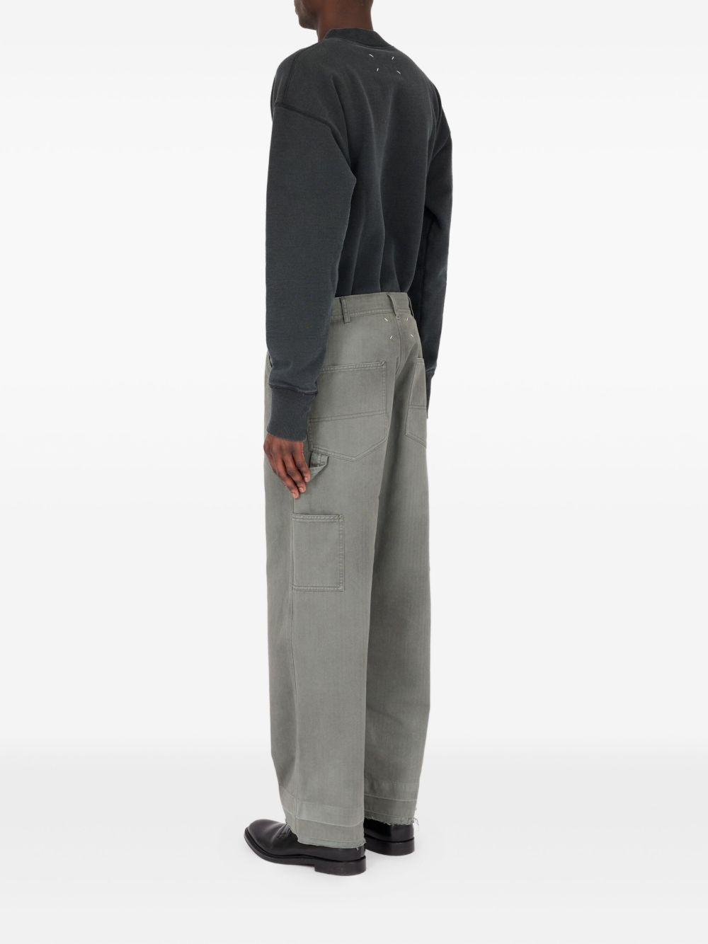 textured straight-leg jeans - 6