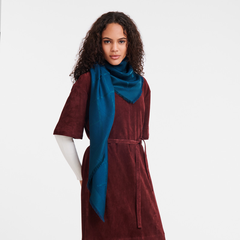 Longchamp Le Roseau Shawl Ink blue - Silk Blend outlook