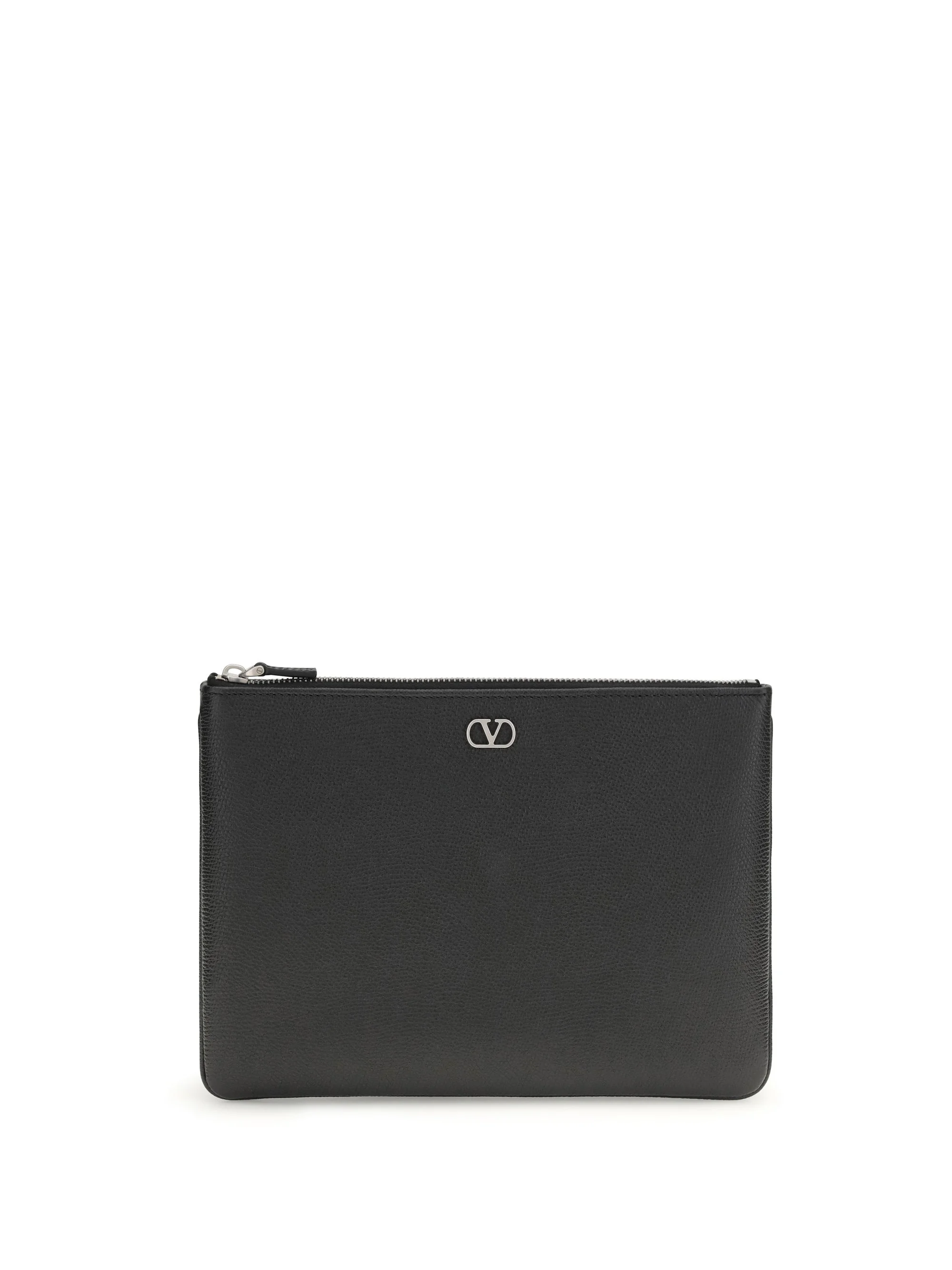 Valentino Garavani Leather Men Clutch Bag Nero - 1