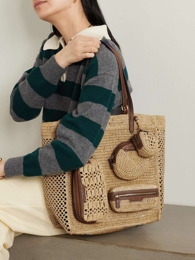 Anya Hindmarch Holiday leather-trimmed raffia tote outlook
