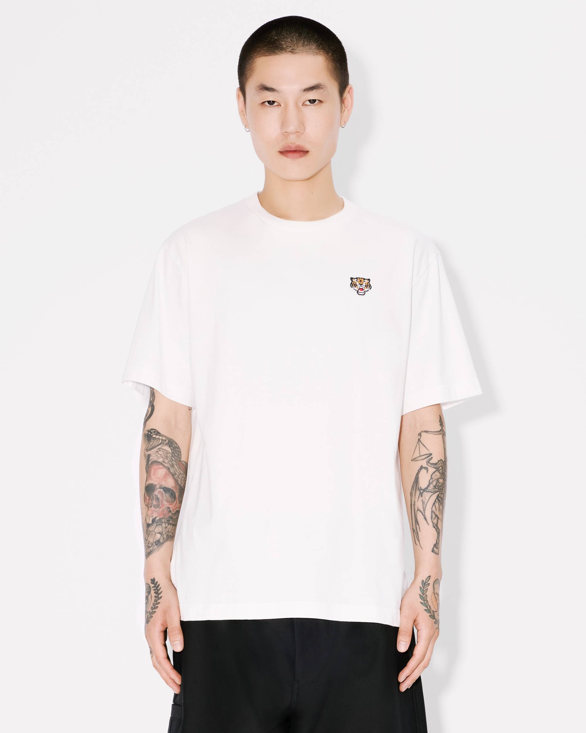 'KENZO Happy Tiger' embroidered T-shirt in cotton - 3
