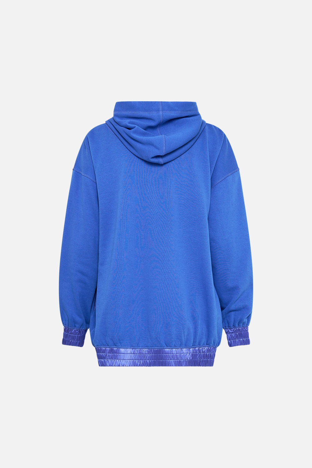 SILK BAND OVERSIZED HOODIE WITH POCKETS- BLUE - 7