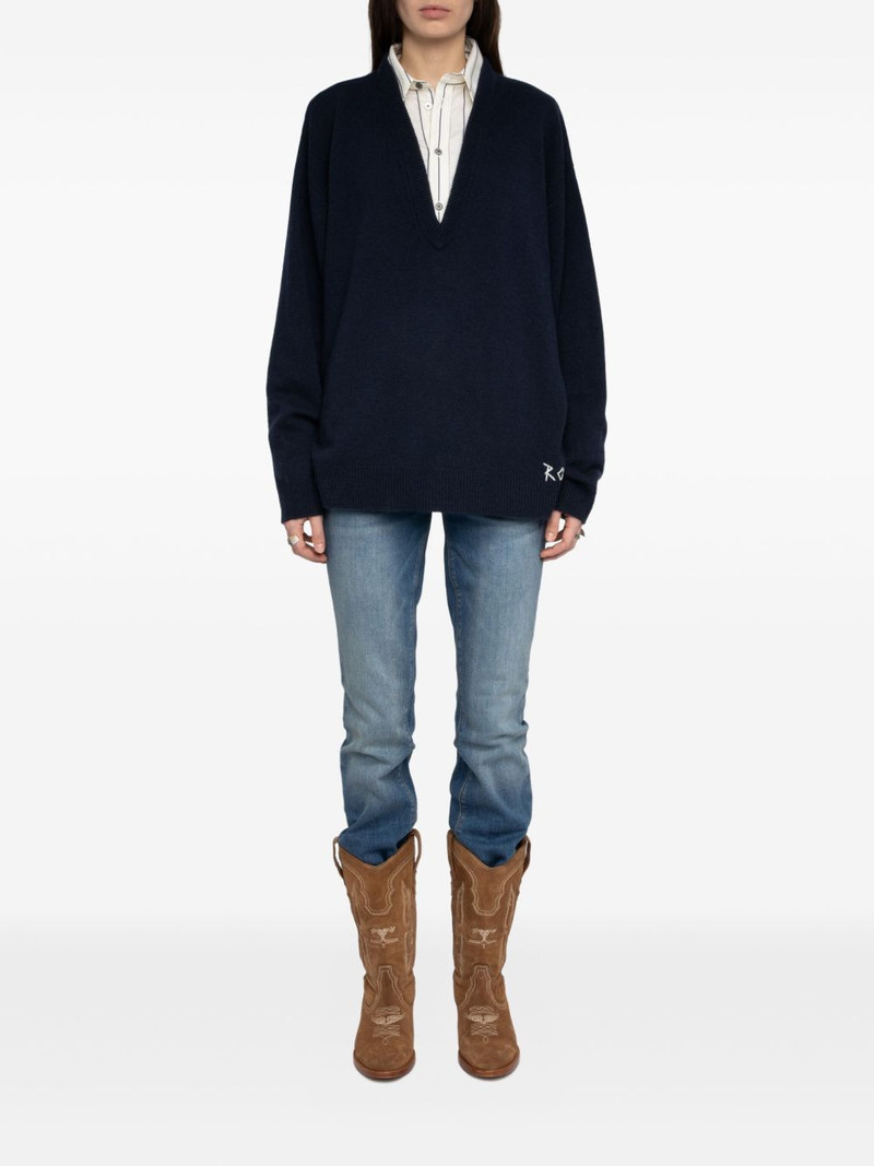 Zadig & Voltaire Swyny V-neck embroidered sweater outlook
