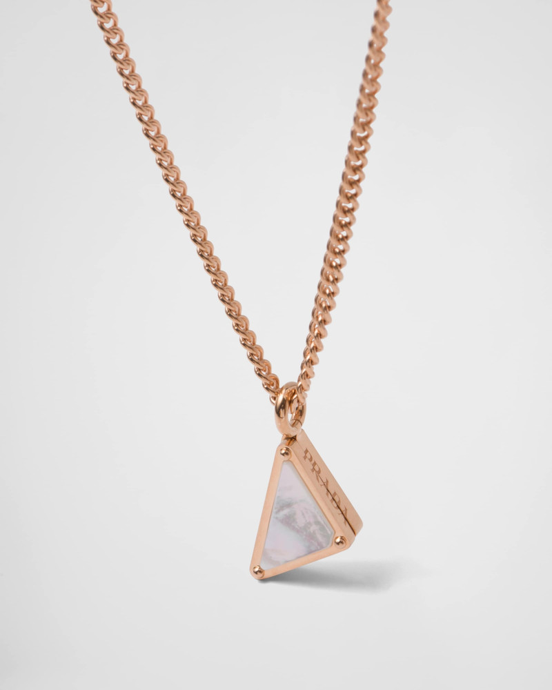 Eternal Gold pendant necklace in pink gold with diamonds and mother-of-pearl 3