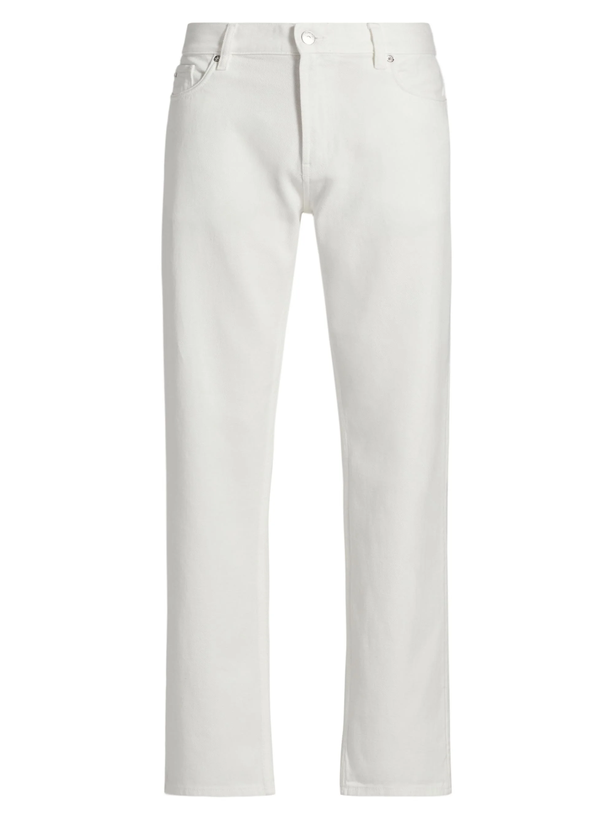 Men's Five-Pocket Straight-Leg Pants - White - 1
