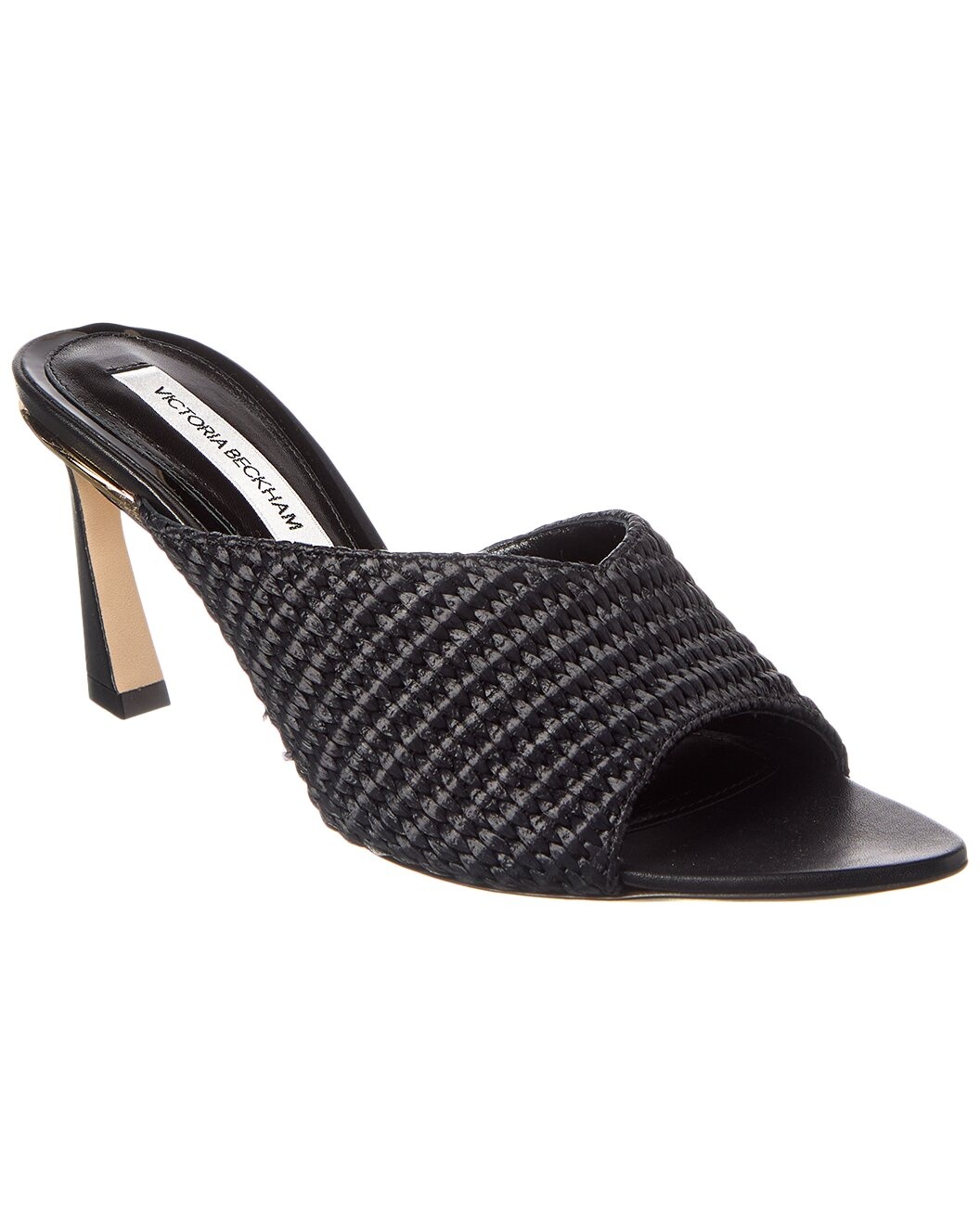 Victoria Beckham Raffia & Leather Sandal - 1