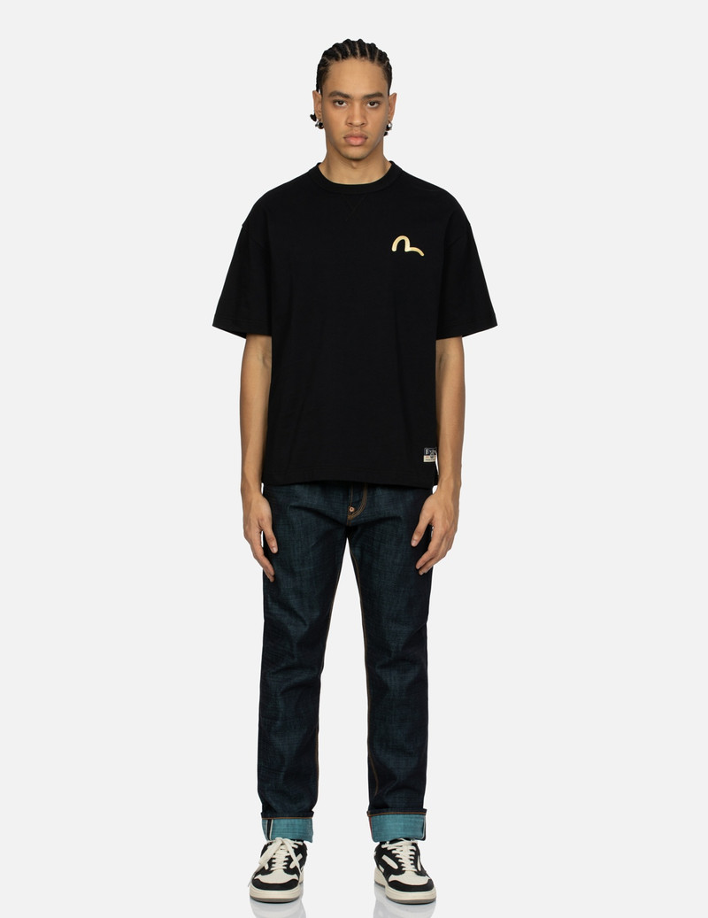 EVISU KAMON AND SEAGULL PATCHWORK APPLIQUÉ LOOSE FIT T-SHIRT outlook