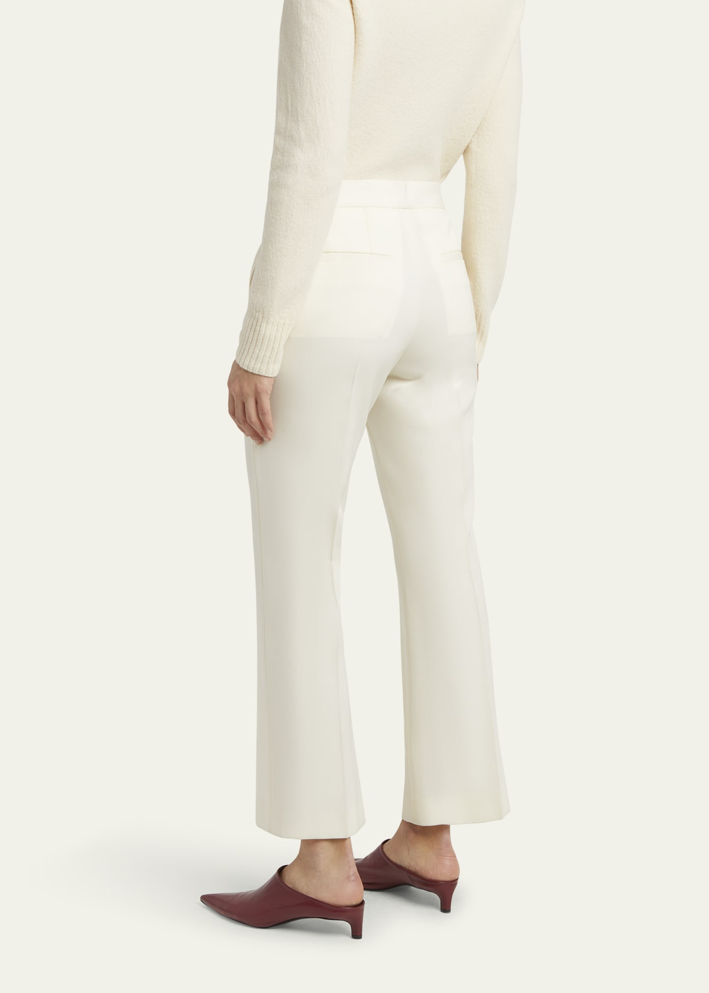 Wool-Cotton Kickflare Ankle Trousers - 3