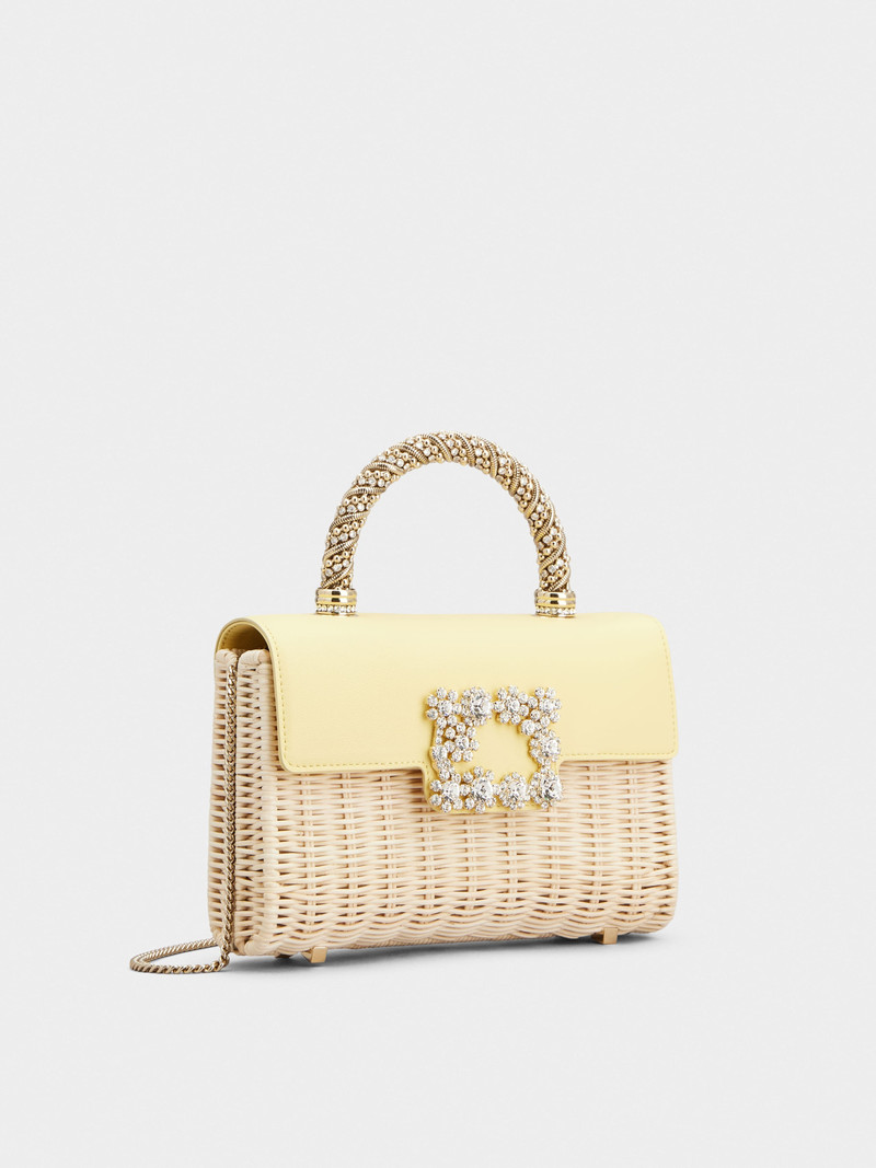 Jewel Efflorescence Mini Bag in leather and rattan 3