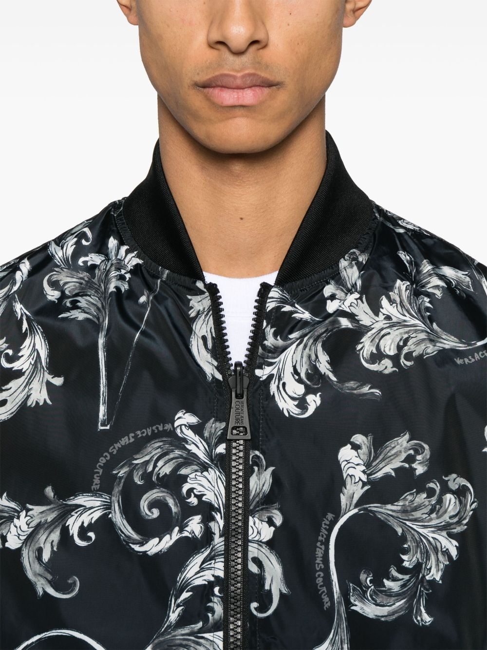 Barocco-print bomber jacket - 5