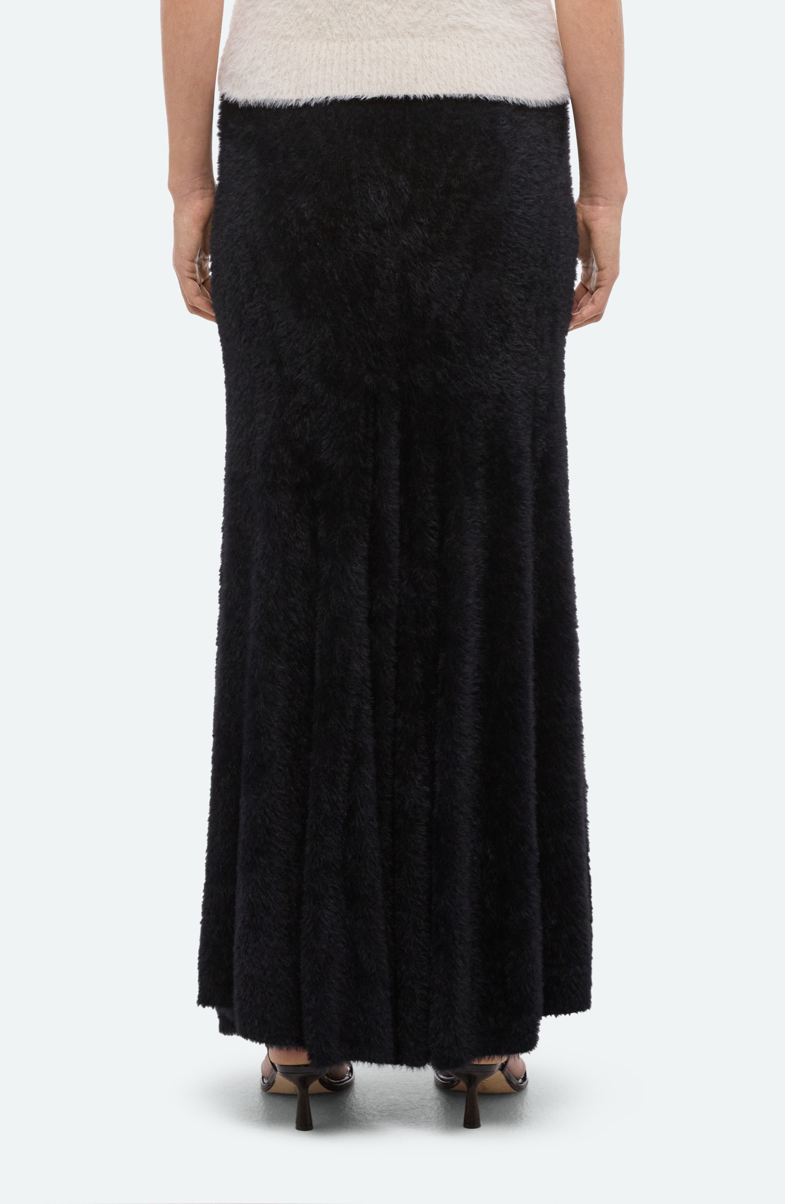 Helmut Lang Grunge Faux Fur Maxi Skirt in Black at Nordstrom - 2