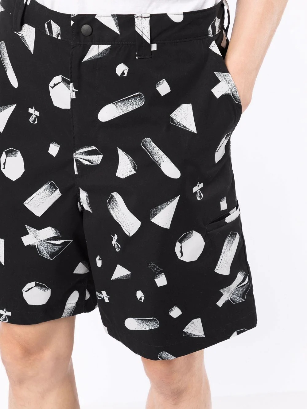 abstract geometric print shorts - 5