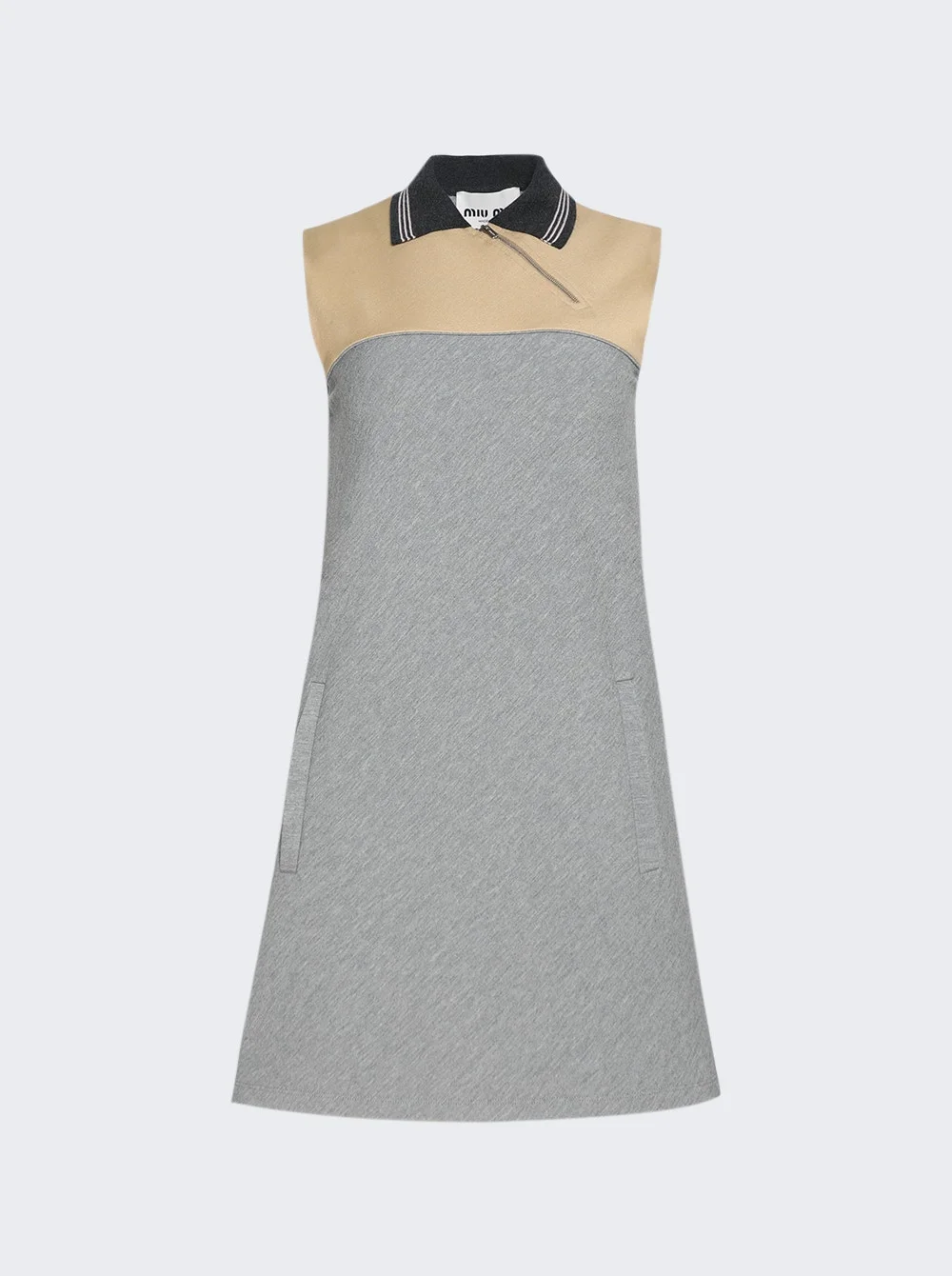 Bicolor Dress Grigio And Cammello - 1