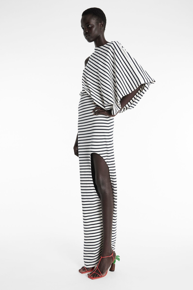 JERSEY DRESS WITH PENCIL SKIRT ECRU NAVY 5