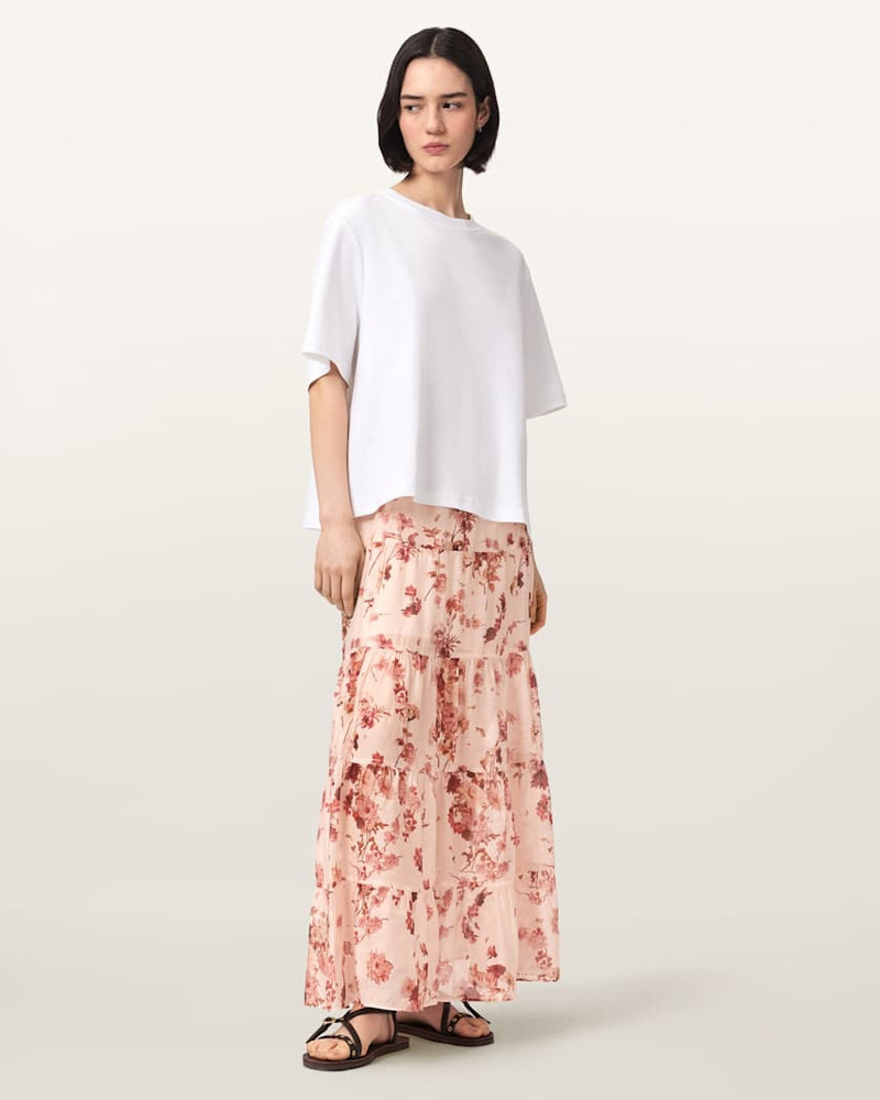 EVIA TIERED FLORAL MAXI SKIRT 4