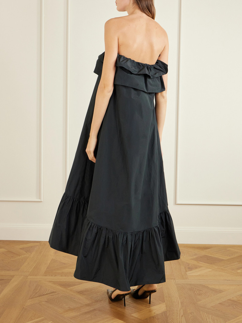 SAINT LAURENT Ruffled Cotton-blend Poplin Maxi Dress outlook