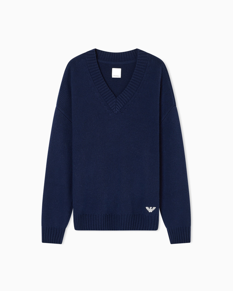 NEW YORK CAPSULE COLLECTION WOOL-BLEND V-NECK JUMPER 1