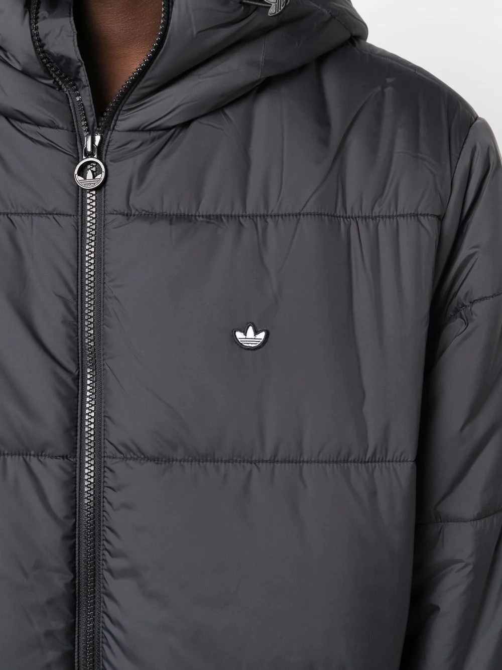 logo patch padded jacket - 5