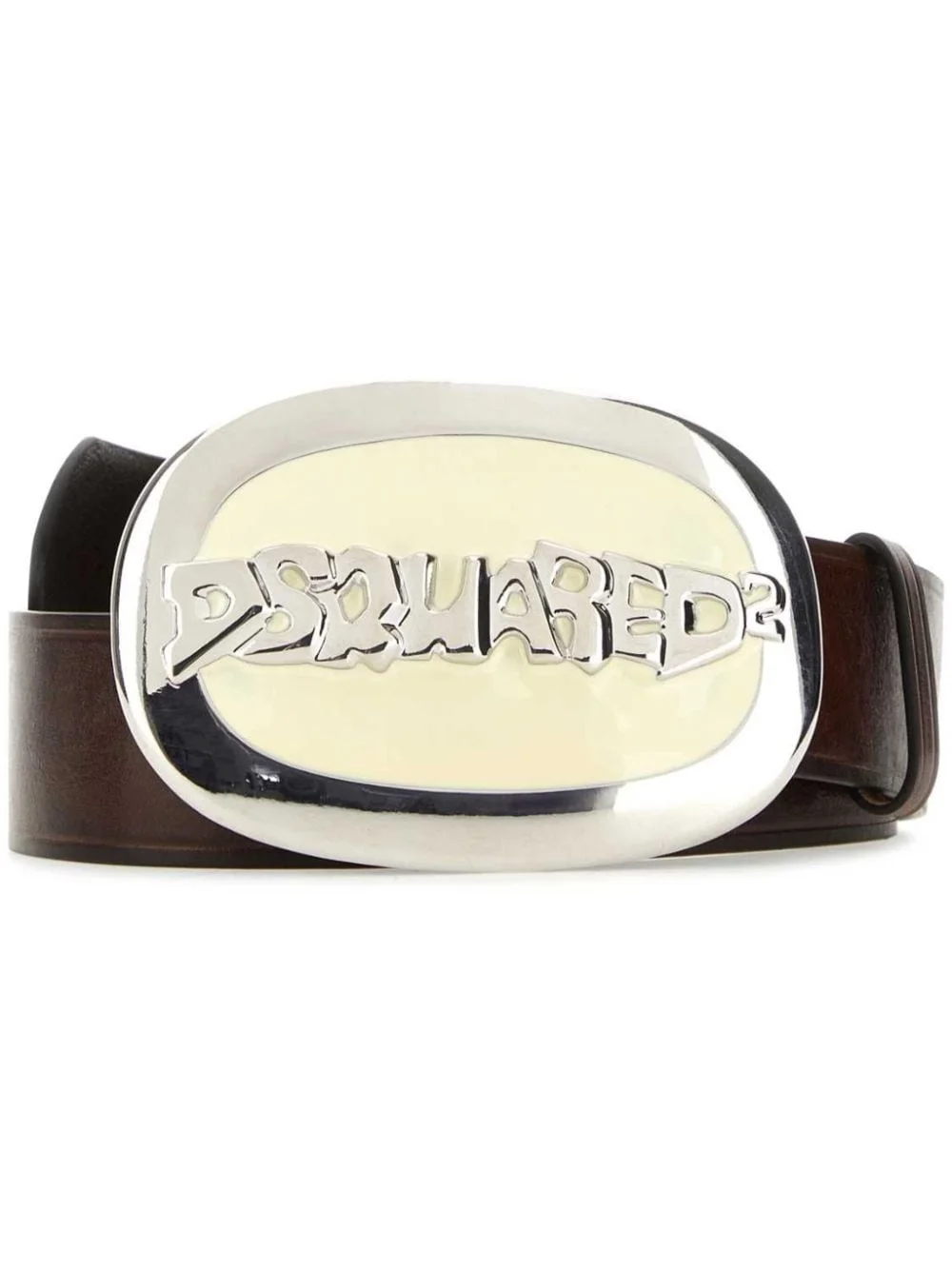 logo-buckle leather belt - 1
