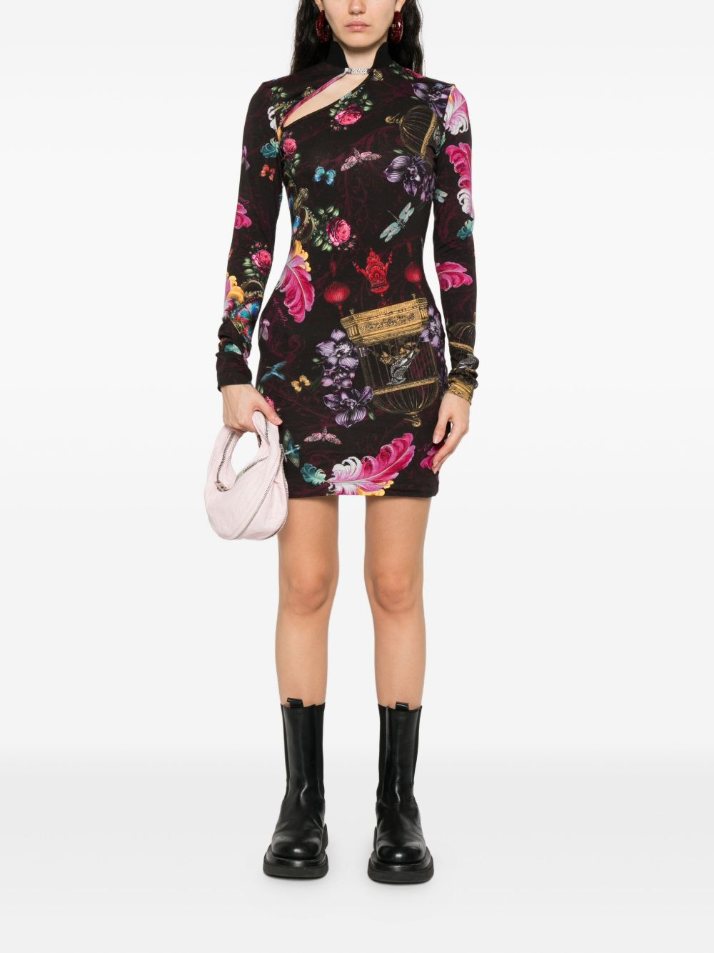 floral-print mini dress - 2