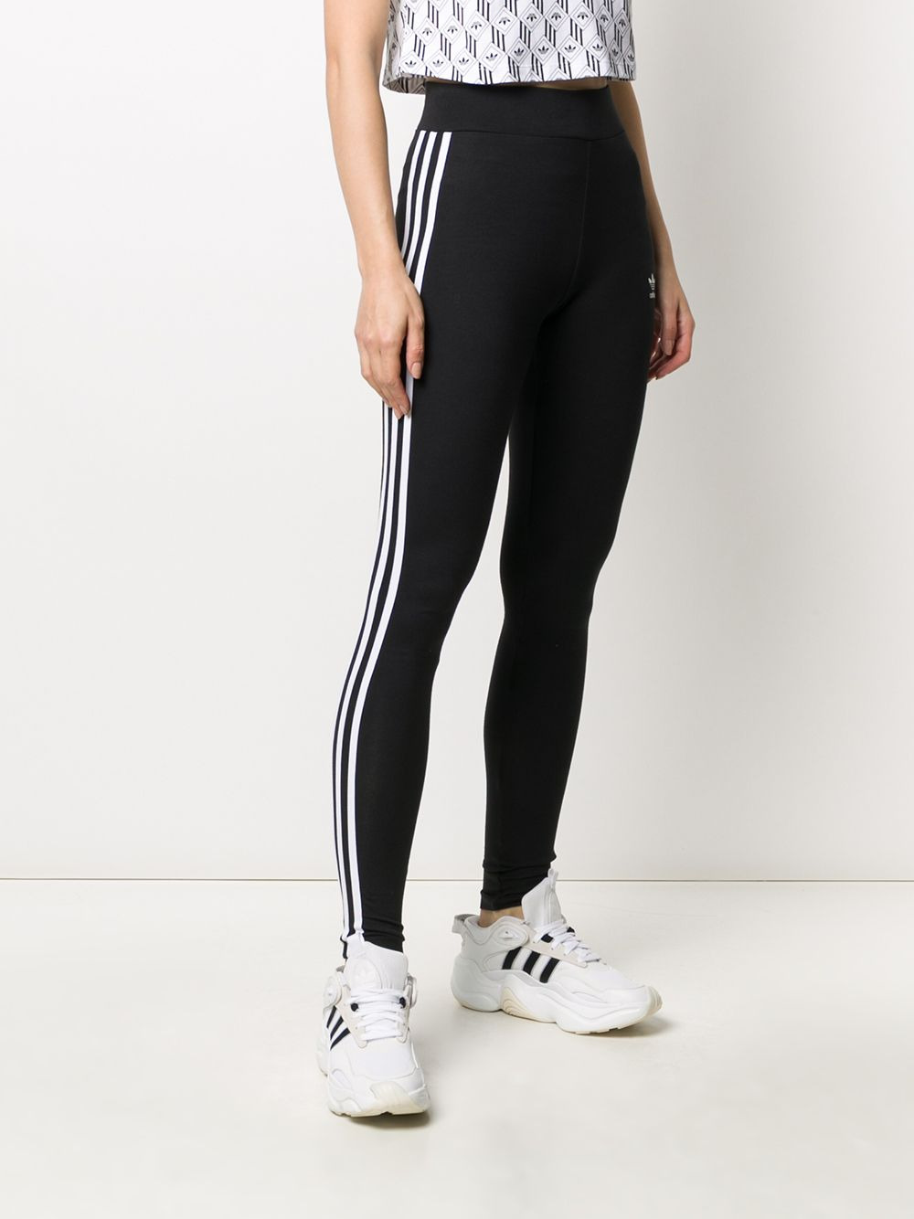 stripe panel leggings - 3