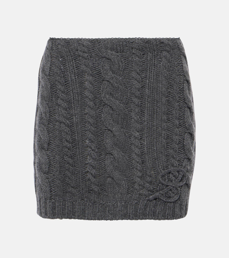 Cable-knit wool and cashmere miniskirt - 1