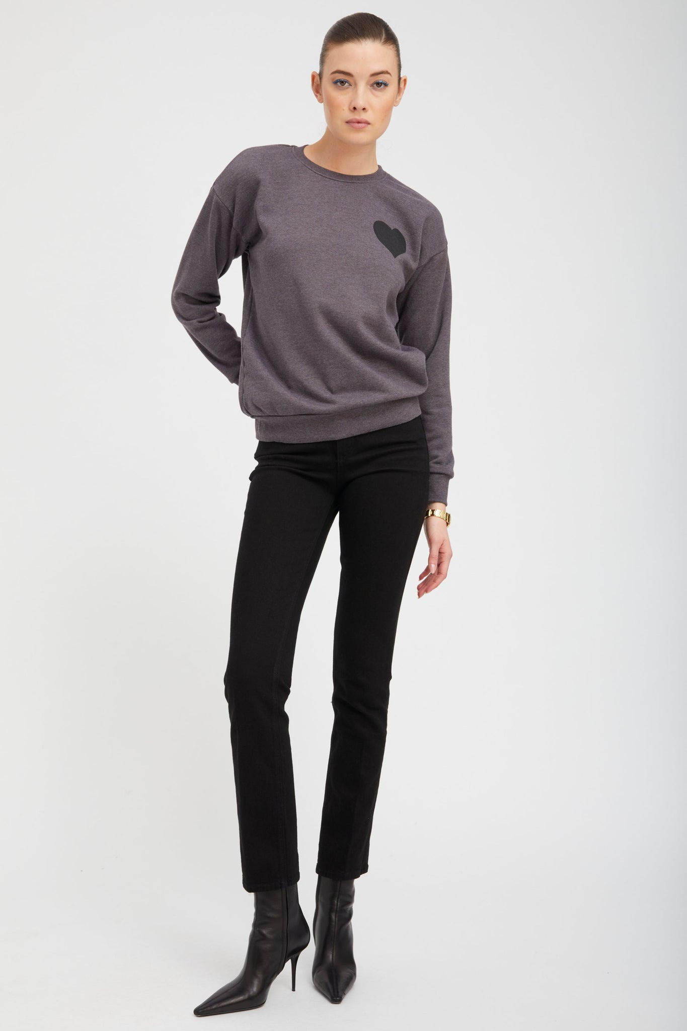 CHARCOAL HEART SWEATSHIRT - 3