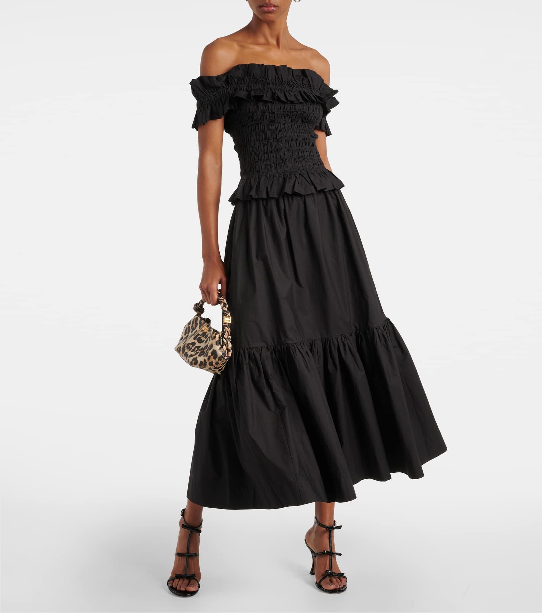 Cotton poplin midi skirt - 2