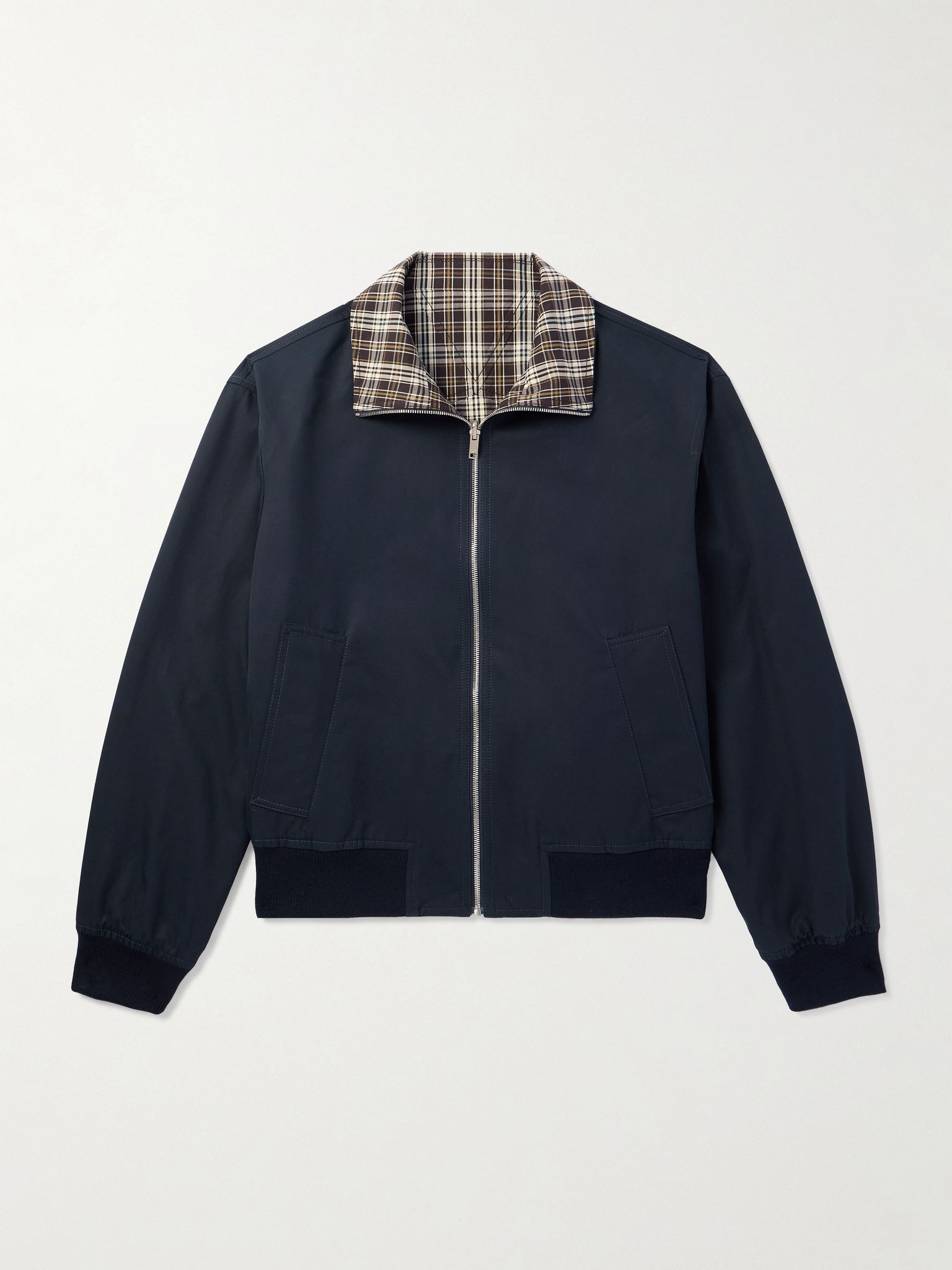 Reversible Cotton-Drill Blouson Jacket Navy - 1