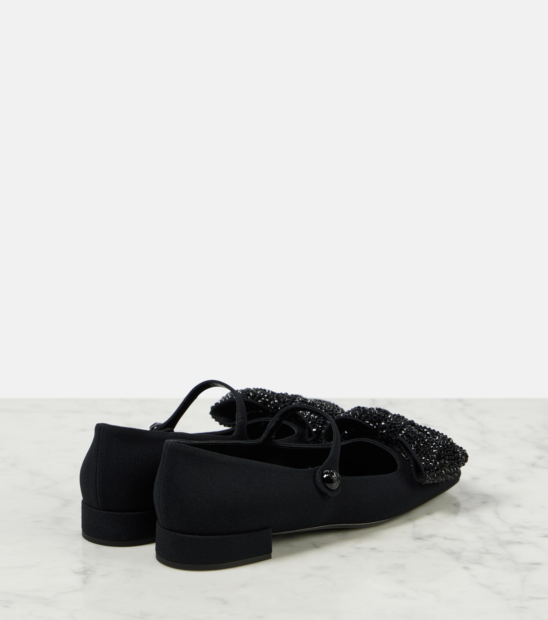 Bowjane embellished crêpe Mary Jane flats - 2