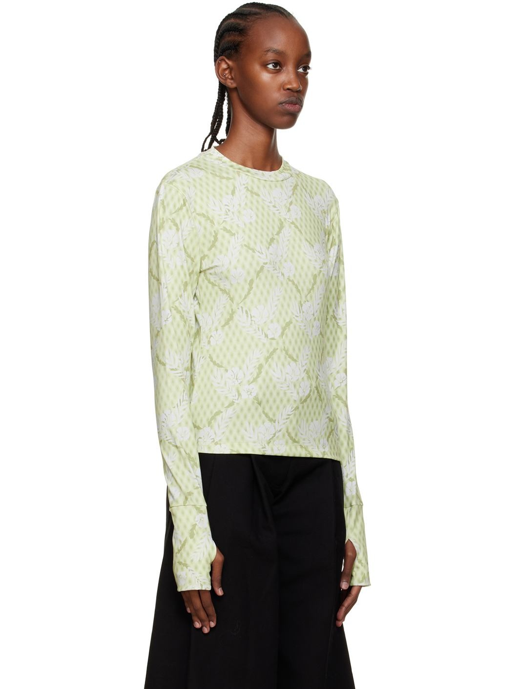 Green Printed Long Sleeve T-Shirt - 2