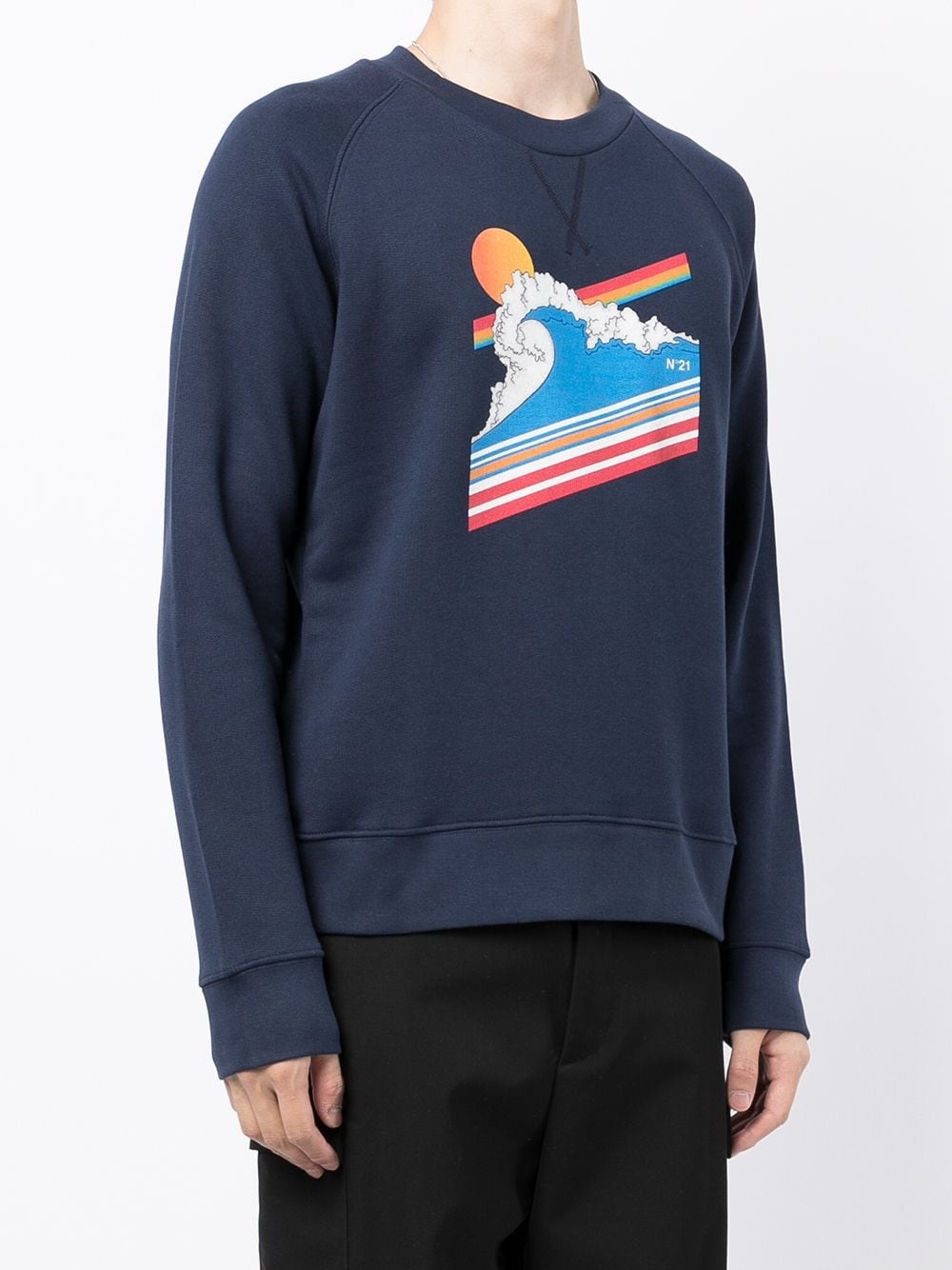 sun wave graphic print sweatshirt - 3