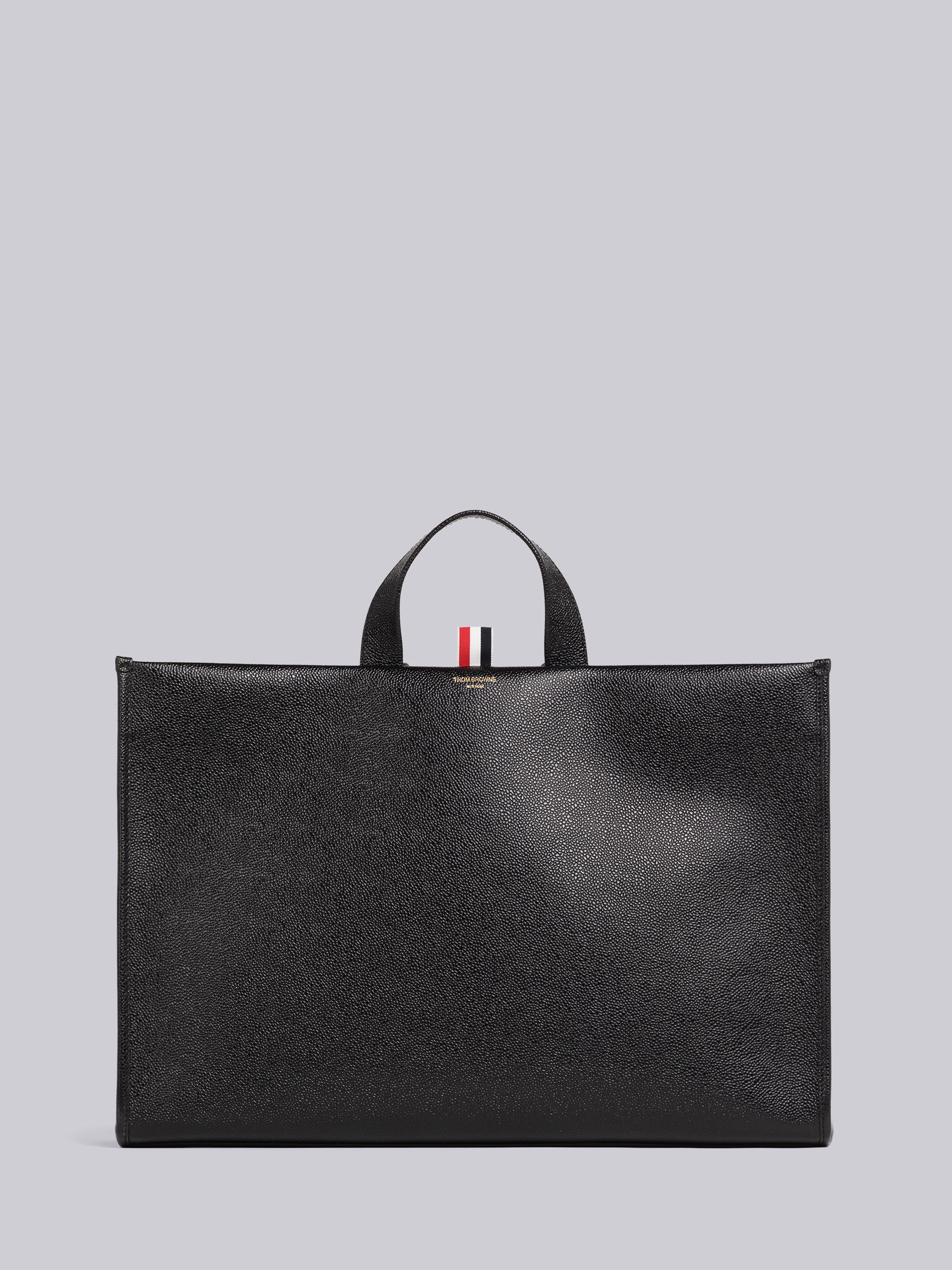 Pebble Grain Leather 4-Bar Squared Tote - 4